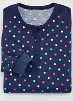 Twee-pack nachthemden, knielang met lange knoopsluiting 