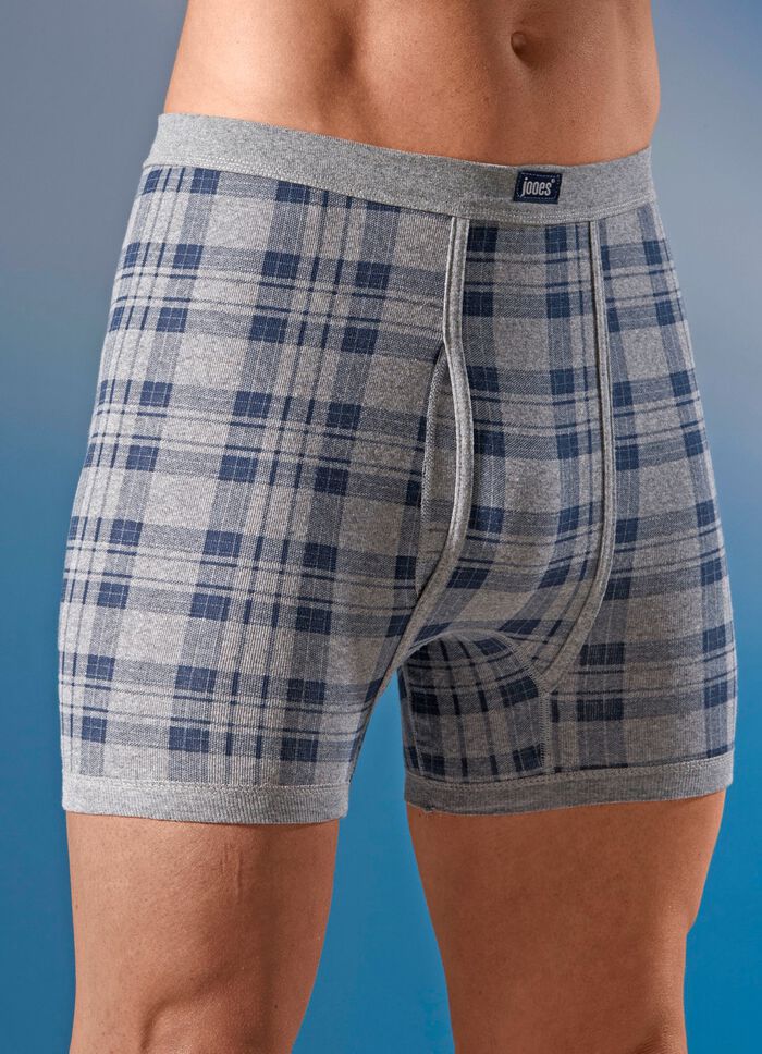 Set van vier onderbroeken van fijne ribstof met all-over patroon 