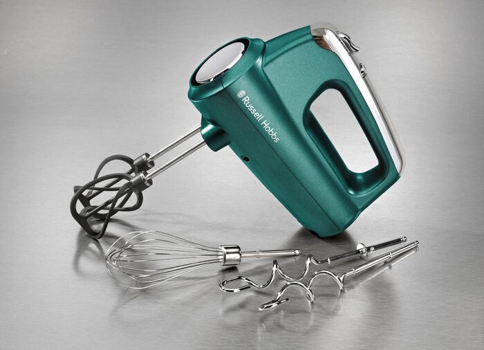 Russell Hobbs handmixer met spiraalvormige kloppers TURKOOIS