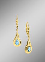 Oorbellen met blauwe topaas 