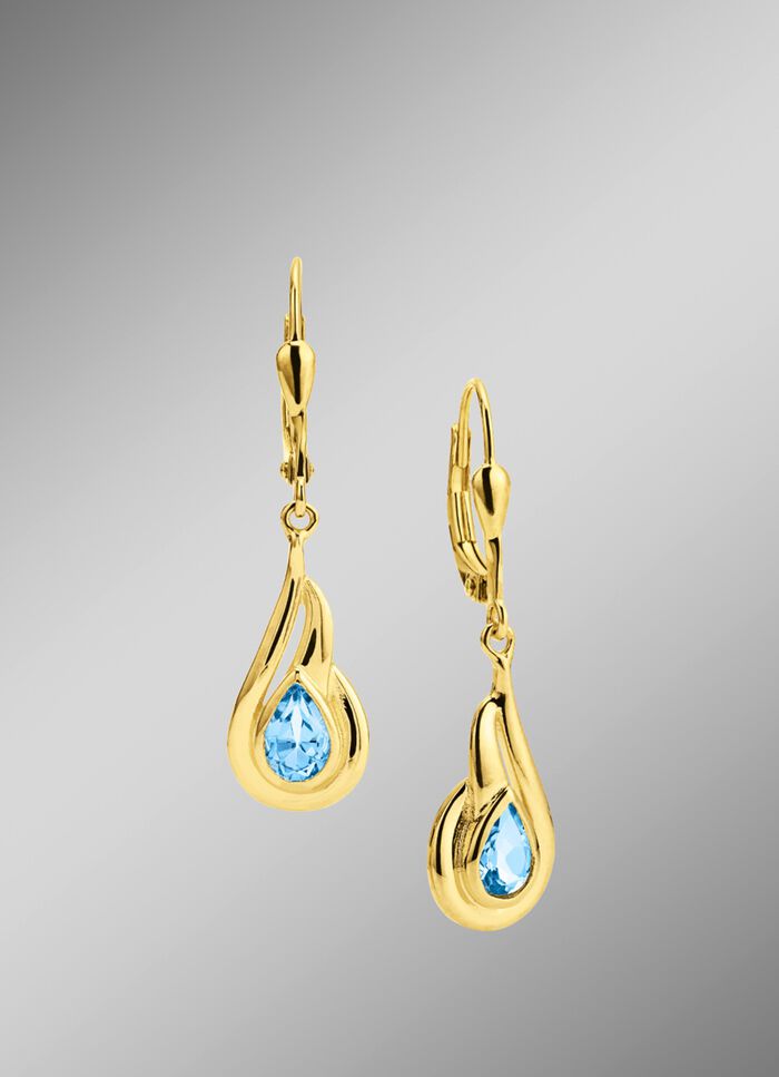 Oorbellen met blauwe topaas 