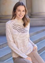 Shirt met rits op de rug BEIGE