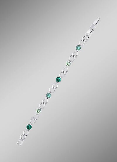 Armband met groene kristallen 
