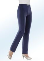 Broek met decoratieve afwerking aan de voorzijde van de band INDIGOBLAUW