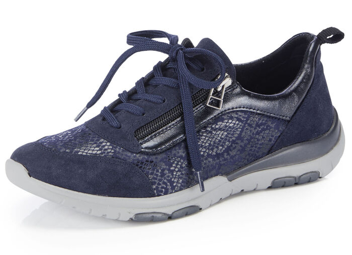 ELENA EDEN sneakers met glanzend bedrukt elastisch materiaal MARINE