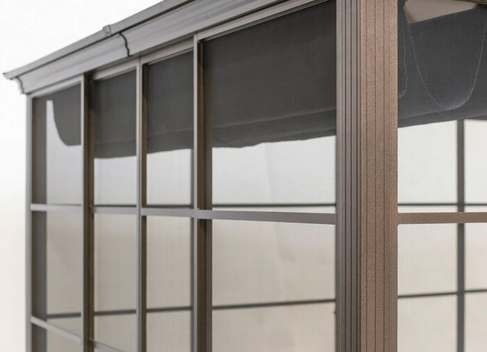 SOJAG aluminium paviljoen Castel in een elegante bronskleur 