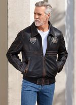 Leren blouson met patches 