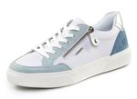 Remonte sneakers gemaakt van nappa- en su&egrave;deleer met metallic afwerking BLAUW-WIT-ZILVER