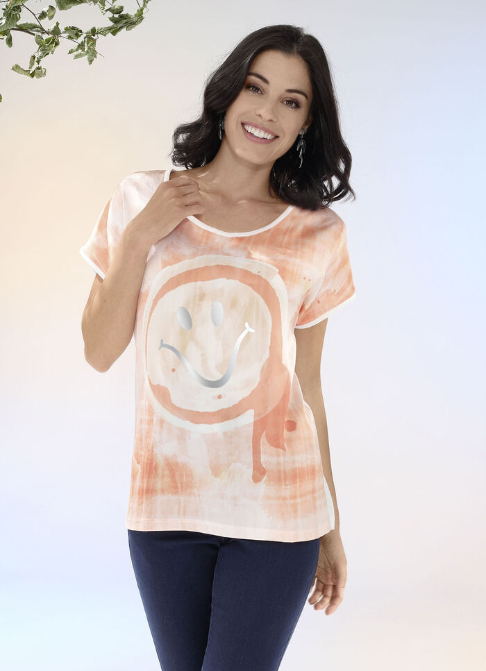 Shirt met grappige glanzende motiefprint 