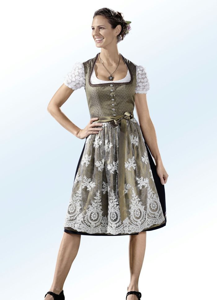 Dirndlblouse met bloemenkant 