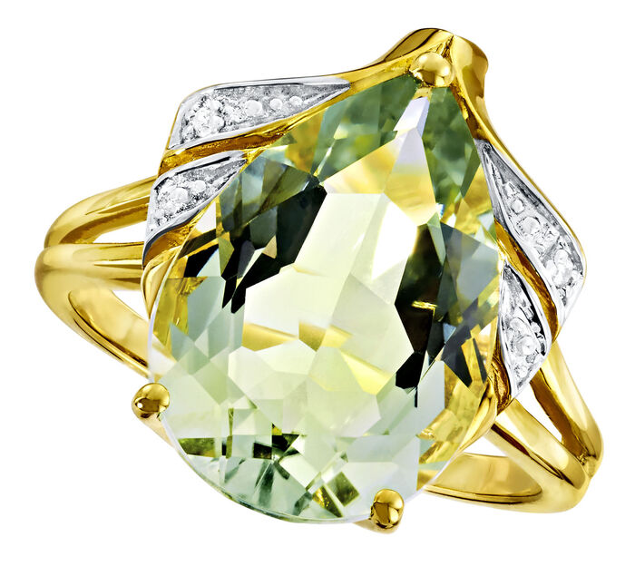 Damesring met groene amethist 