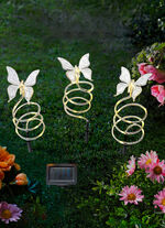 Solarplug vlinders van kunststof, 3 stuks 