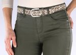 Leren riem met luipaardprint BEIGE-BRUIN