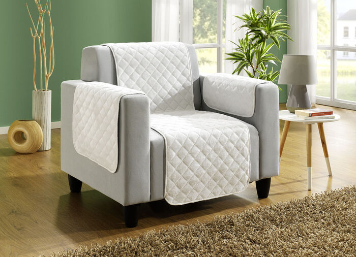 Bank- en fauteuilbeschermers met antisliplaag BEIGE