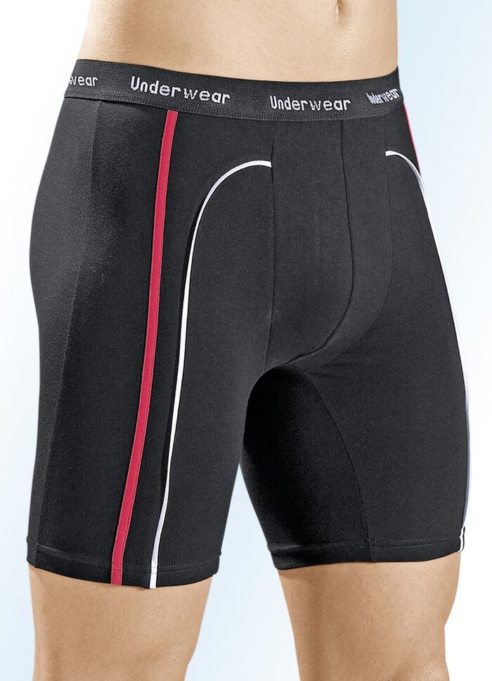 Set van drie longpants van fijne jersey, zwart 