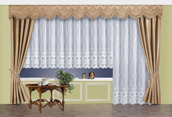 Overgordijn met universele railband BEIGE