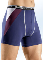 Set van vier broeken, effen met gekleurde inzetstukken 