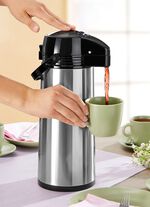 Pompbediende vacu&uuml;mfles van roestvrij staal 