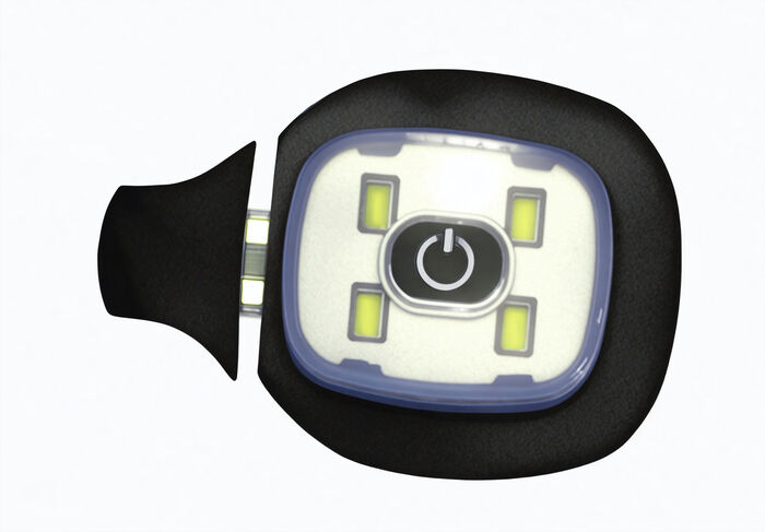 Modieuze hoed met ge&iuml;ntegreerde, afneembare LED-lamp ZWART