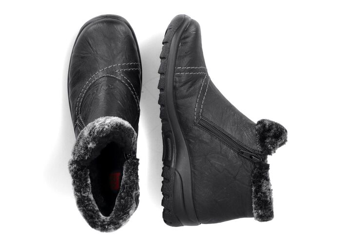 Rieker, gevoerde dameslaarzen, winterschoenen, met rits ZWART