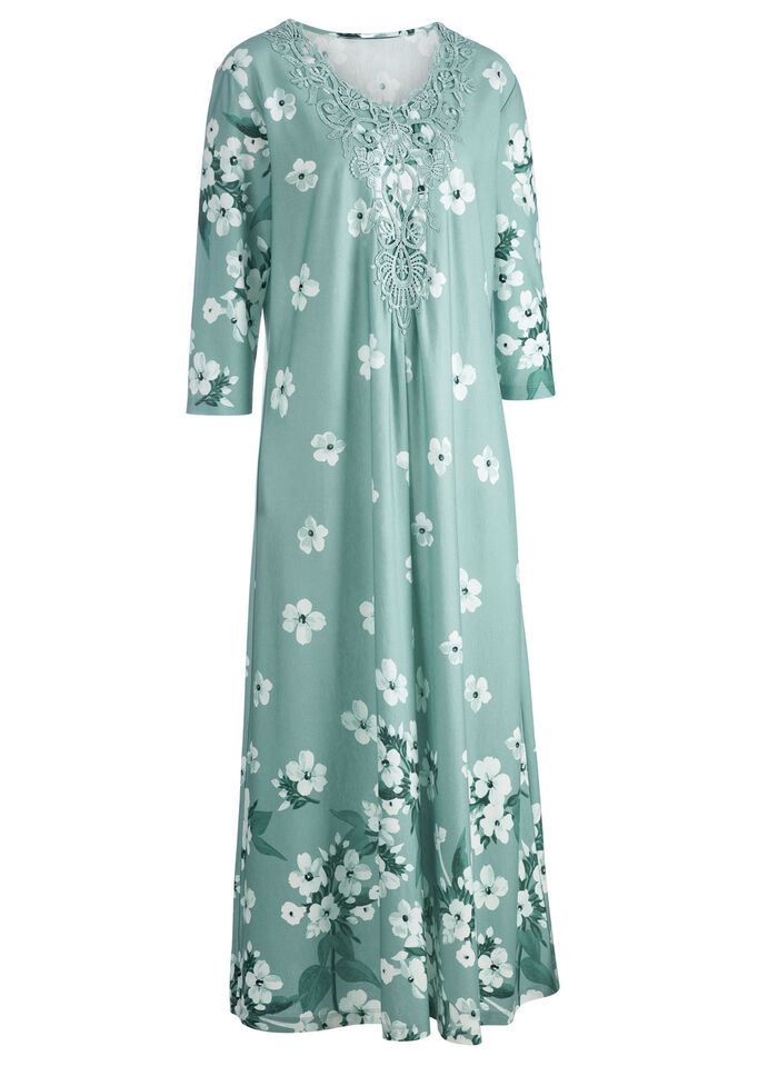 Nachthemd van "Laurina" met kantmotief bij de halslijn JADE