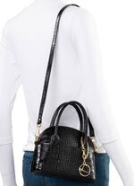 Laurina minitasje met reptielreli&euml;f ZWART