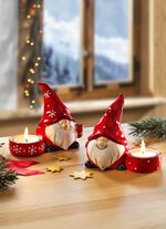 Theelichthouders, set van 2, van dolomiet 