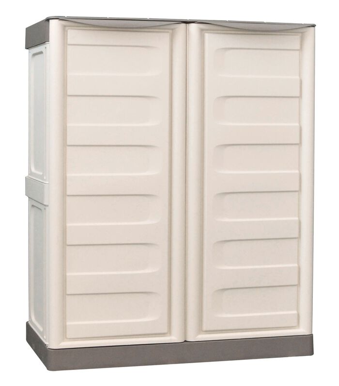 Praktische tuinkasten met stalen scharnieren BEIGE-GRIJS