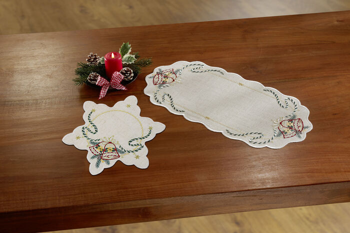 Tafel- en kamerdecoratie met echt Plauen-borduurwerk 