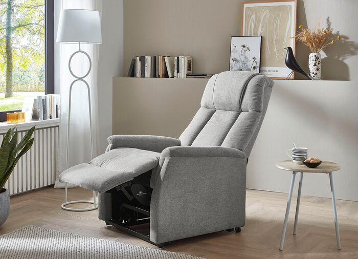 Eersteklas tv-fauteuil met motor en opstahulp GRIJS