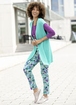 Enkellange broek met felgekleurde inkjetprint GROEN-BLAUW-BEIGE