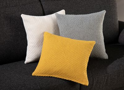 Kussenhoes met gebreide look 