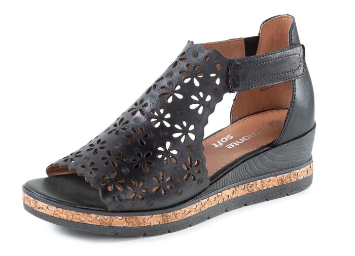 Sandaal met klittenbandsluiting ZWART