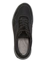 Veterschoen gemaakt van su&egrave;de en textielmateriaal ZWART