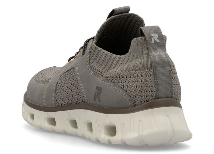 Rieker sneakers met elastische decoratieve vetersluiting TAUPE