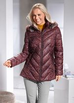 Jas met imitatiebontvoering in de capuchon 