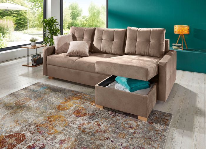 Gestoffeerde hoek, linker uitvoering TAUPE