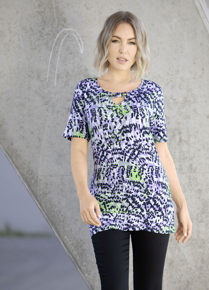 Shirt met bijzondere halslijnverwerking 