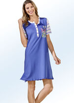 Set van twee nachthemden van biologisch katoen met print BLAUW/GROEN