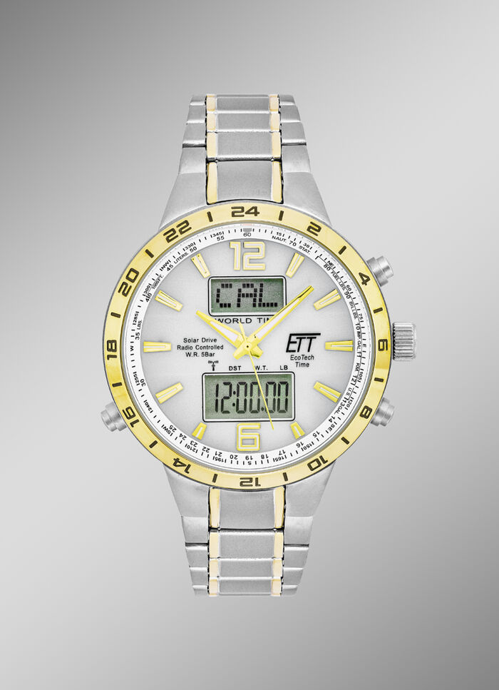 Radiogestuurd solar herenhorloge van ETT met titanium kast 