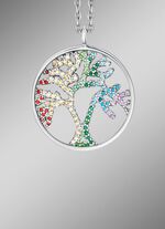 Engelsrufer kettinghanger van levensboom met zirkonia 