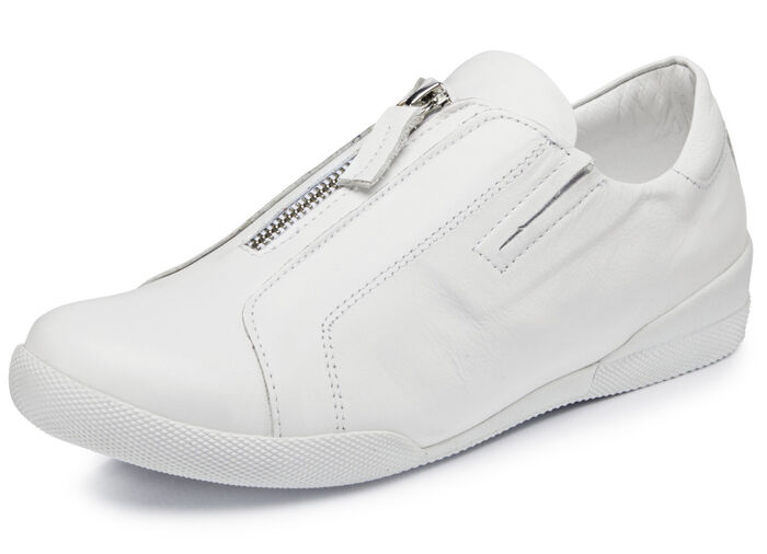 Andrea Conti pantoffels met praktische ritssluiting WIT