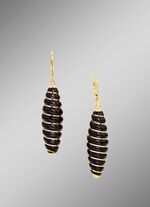 Oorbellen met echte zwarte agaat 