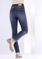 Vormgevende jeans in 4-pocketmodel DONKERBLAUW