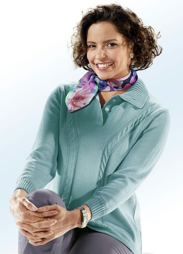 Trui met scheerwol JADEGROEN