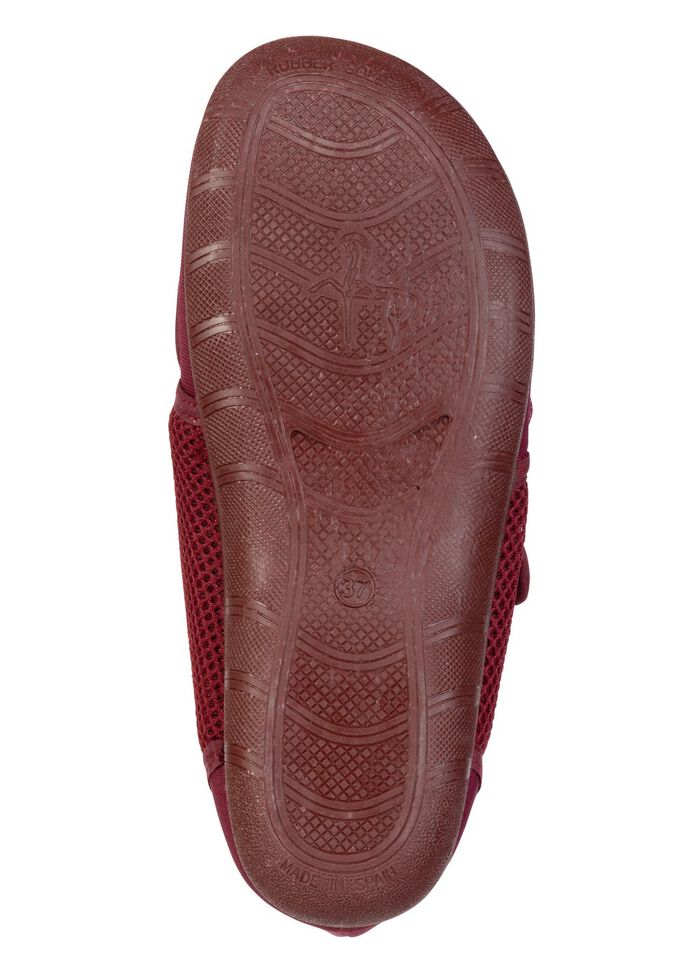 Comfortabele dames klittenbandschoenen, breedte H, gemaakt van mesh en textielmateriaal BORDEAUX