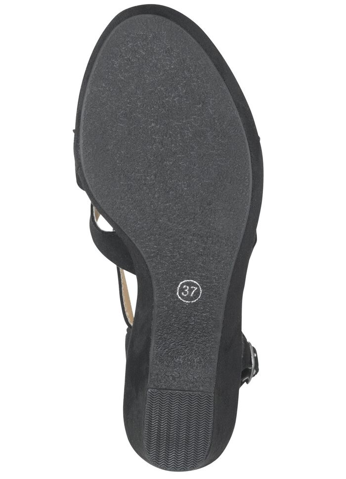 Andrea Conti, modieuze damessandalen, met verstelbare hielband ZWART