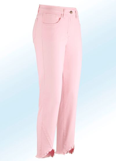 7/8-broek met interessante franjes aan de randen 