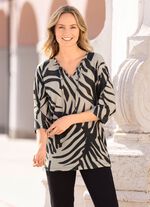 Shirt met zilverkleurig effectgaren 