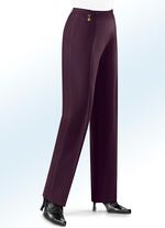 Broek met lichte flare AUBERGINE